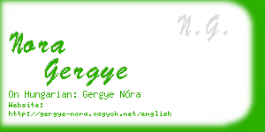 nora gergye business card